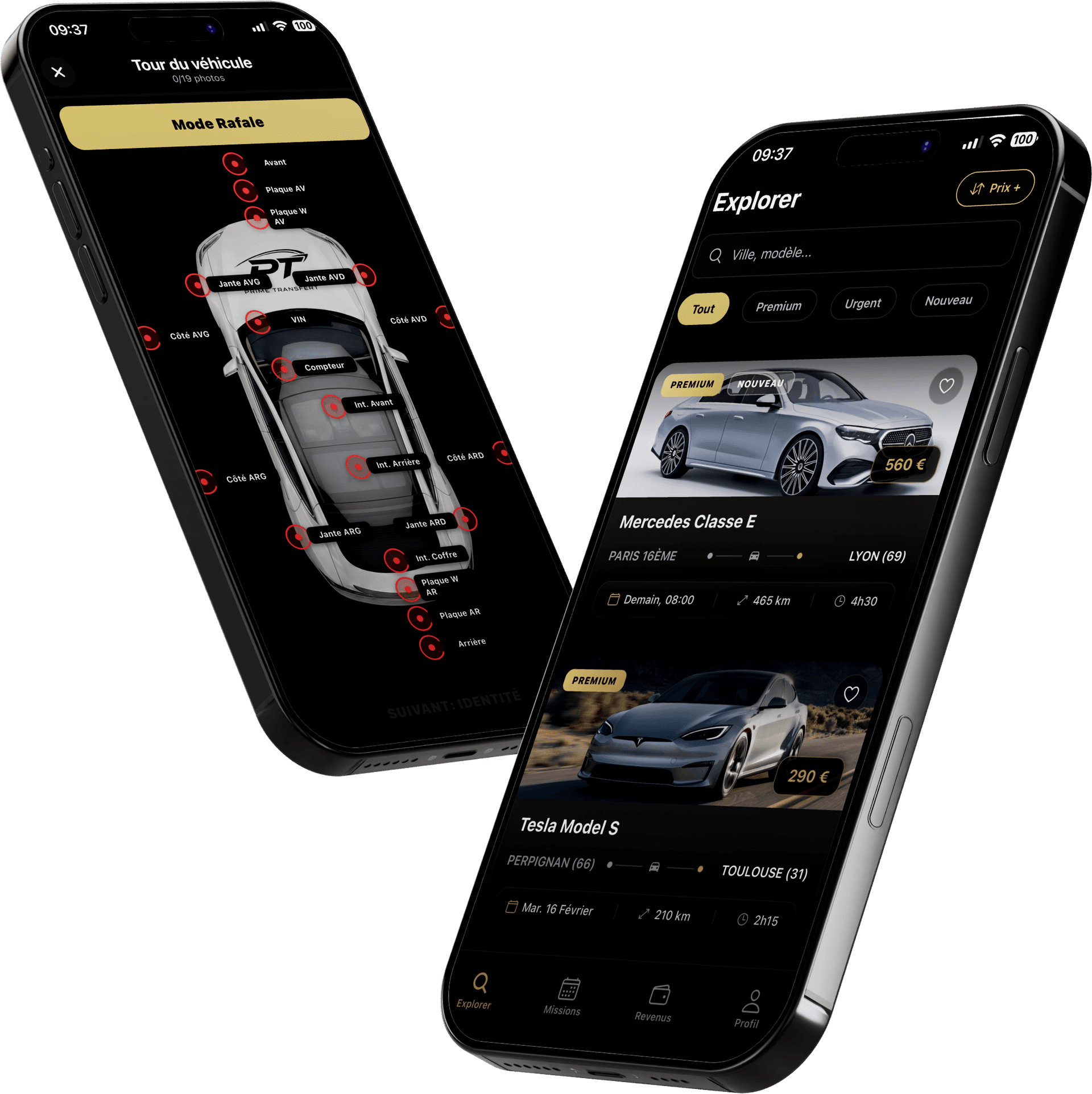Application mobile Prime Transfert pour les convoyeurs